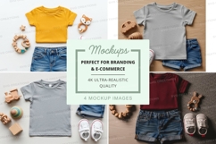 Children's clothing mockup - t-shirts and shorts Product Image 1