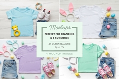 Flat lay mockup of children's clothing and accessories Product Image 1