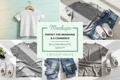 T-shirt mockup with jeans and shoes Product Image 1