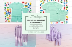 Pajama set mockup with colorful background Product Image 1