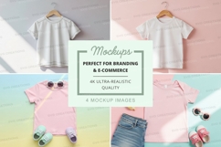 T-shirt mockup with kids' outfits Product Image 1