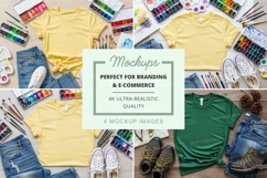 T-shirt mockup with art supplies Product Image 1