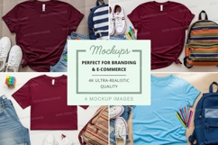 T-shirt mockup with accessories Product Image 1