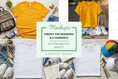 T-shirt mockup set with school supplies Product Image 1