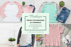 Children's raglan t-shirt mockup Product Image 1
