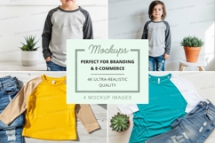 Kids' raglan sleeve sweatshirt mockup Product Image 1