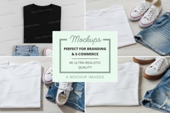 Flat lay mockup of t-shirts and sneakers Product Image 1