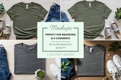 Flat lay mockup of t-shirts and jeans Product Image 1