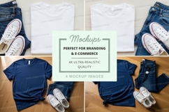 Flat lay mockup of t-shirts and casual wear Product Image 1
