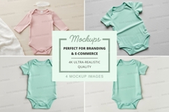 Set of four baby onesies mockup Product Image 1