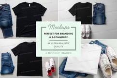 T-shirt mockup with jeans and sneakers Product Image 1