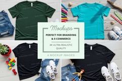 T-shirt mockup with various colors and accessories Product Image 1