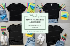 Black t-shirt mockup with accessories Product Image 1