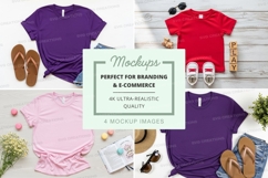 Flat lay mockup of t-shirts in various colors Product Image 1