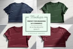 Women's cropped t-shirt mockup set on white Product Image 1