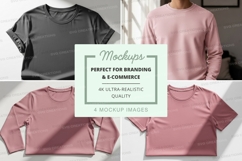 Minimalist t-shirt mockup set on white background Product Image 1