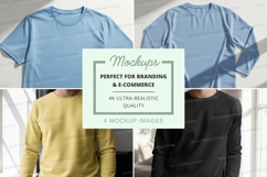 Clothing mockup set with blue crop top and long sleeves Product Image 1