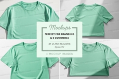 Green t-shirt mockup on white background minimal design Product Image 1