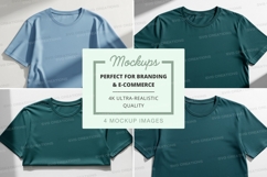 Blank t-shirt mockup set on white background minimal Product Image 1