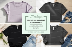 Blank t-shirt mockup on jeans with natural light display Product Image 1