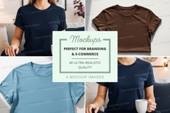 Blank t-shirt mockup with coffee lifestyle scene Product Image 1