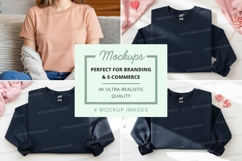 Women's leather jacket mockup on bed floral background Product Image 1