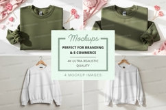 Green and white t-shirt mockup on hanger floral background Product Image 1