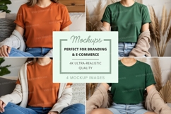 Woman casual mockup on couch in neutral tones Product Image 1