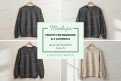 Minimalist knit sweaters mockup on hangers neutral tones Product Image 1
