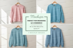 Women's sweatshirt mockup on hanger minimalist pastel Product Image 1