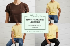 Man in t-shirt mockup on white background casual style Product Image 1