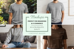 Minimalist t-shirt mockup on mannequin indoor lifestyle Product Image 1