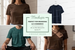 Woman t-shirt mockup minimalist white background Product Image 1