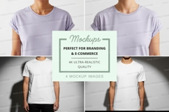Blank t-shirt mockup on model front back view Product Image 1
