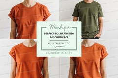 Minimalist t-shirt mockup set on white background Product Image 1