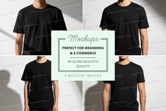 Black t-shirt mockup front back view minimalist design Product Image 1