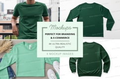 Green t-shirt mockup on mannequin and model display Product Image 1