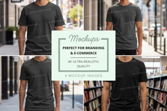 Black t-shirt mockup mannequin urban store display Product Image 1