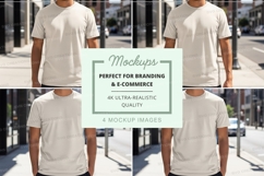Blank white t-shirt mockup urban street view Product Image 1