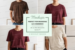 Men t-shirt mockup set minimal white background Product Image 1