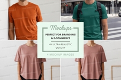 T-shirt mockup front back casual unisex display Product Image 1