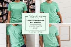 Green t-shirt mockup on mannequin in studio white background Product Image 1