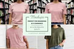Woman t-shirt mockup library minimalist design Product Image 1