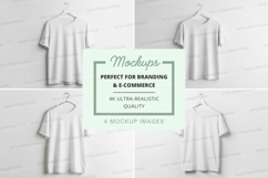 White t-shirt mockup on hanger minimalist display Product Image 1