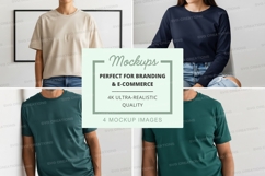 Blank t-shirt mockup on mannequin display white wall Product Image 1