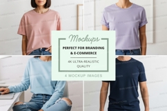 Casual t-shirt mockup on mannequin white background Product Image 1