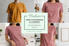 Woman wearing oversized pink t-shirt mockup minimalist inter Product Image 1