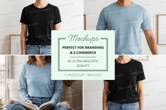 Blank gray t-shirt mockup on mannequin white background Product Image 1