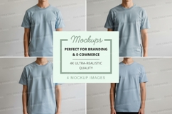 Blank gray t-shirt mockup on mannequin white background Product Image 1