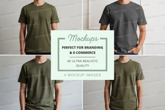 Blank t-shirt mockup on man white background minimal Product Image 1